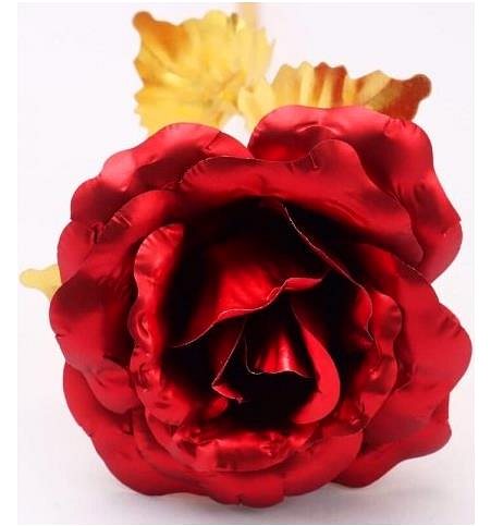 Umelý kvet ALUM Večná ruža so zlatou stonkou v škatuli ...