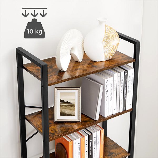 Shelving Unit VASAGLE Vintage 6-shelf shelf, black-brown, 66 × 30 × 186 cm ...