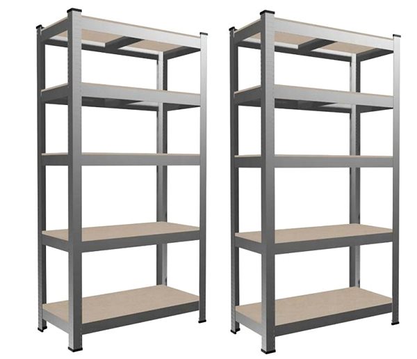 Shelving Unit AGA Metal shelf 180 × 90 × 30 cm, 2 pcs, 5 shelves ...