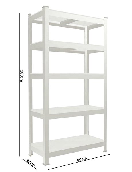 Shelving Unit AGA Metal shelf 180 × 90 × 30 cm, 2 pcs, 5 shelves ...