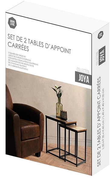 Odkladací stolík DOCHTMANN Joya Odkladací stolík 40 × 40 × 50 cm stohovateľný štvorcový 2 ks ...