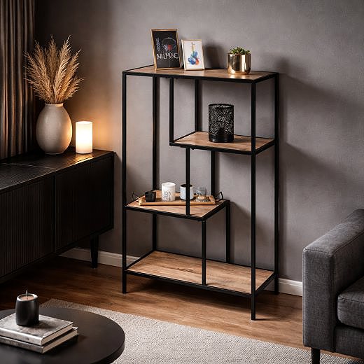 Shelving Unit DOCHTMANN Bookcase colourado 69 × 33 × 114 cm, decor oak ...