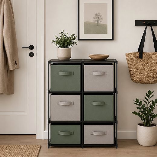 Shelving Unit Dochtmann Storage rack for boxes, 6 shelves, 68,5 × 34,5 × 104 cm ...