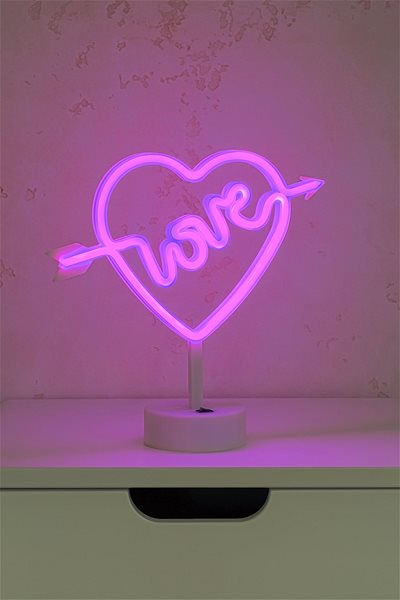 Asztali lámpa Berger Led Neon Love éjjeli fény ...