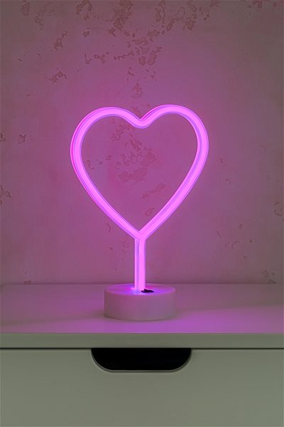 Stolová lampa Berger Nočné stolné svetlo Led Neon Heart ...