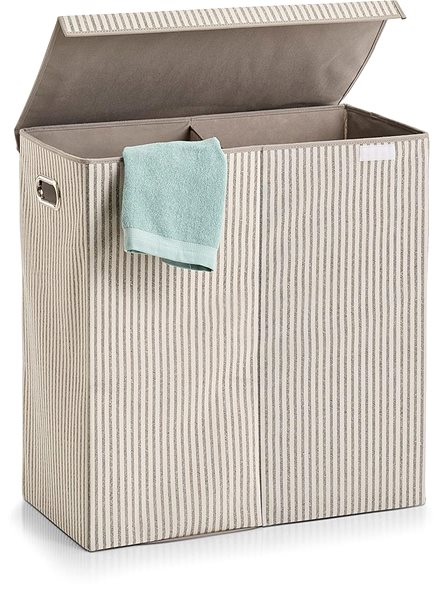 Wäschekorb ZELLER Sortierkorb 61,5 × 31 × 63 cm beige ...
