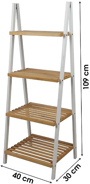 Shelving Unit DOCHTMANN Shelf rack 4 tiers, shape A, 40 × 30 × 109 cm, white ...