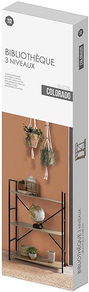 Shelving Unit DOCHTMANN Shelf rack colourado metal 58,5 × 23,5 × 80cm oak ...