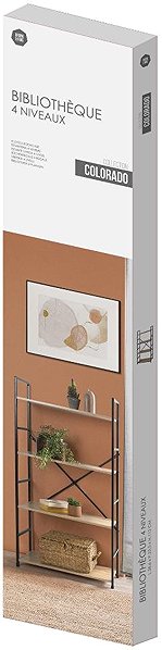Shelving Unit DOCHTMANN Shelf rack colourado metal, 58,5 × 23,5 × 112 cm oak ...