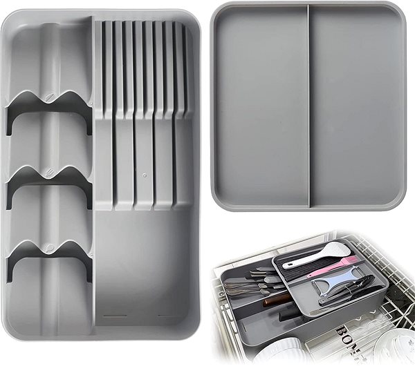Verk 07194 Cutlery organiser grey .