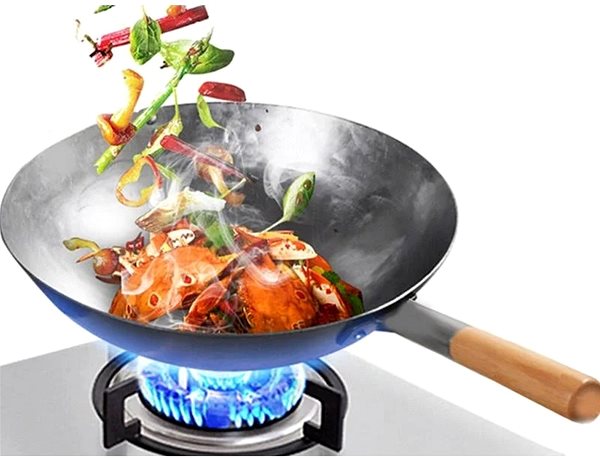 Wok Pan Pronett Wok pan with wooden handle 38 cm ...