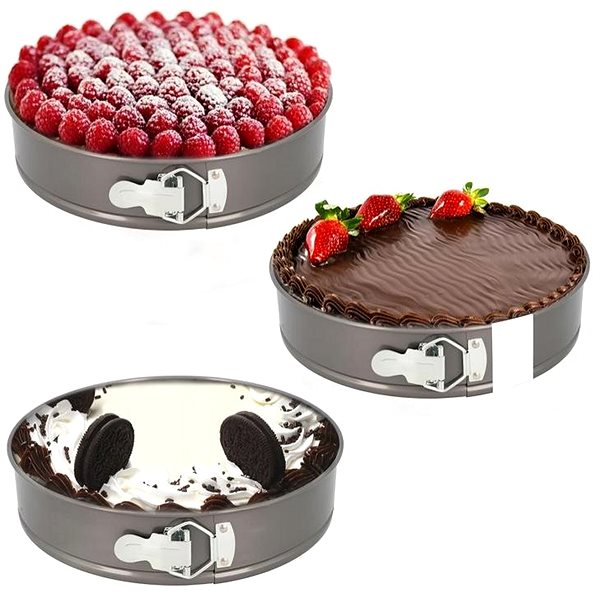 Baking Mould Alum Carbon steel cake moulds with removable bottom, 3pcs ...