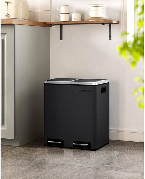 Rubbish Bin Houseland Rubax waste bin 2 × 15 l, black ...