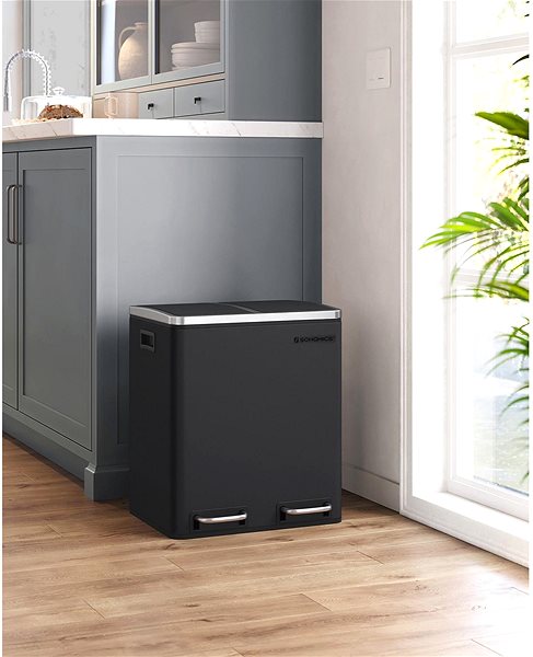 Rubbish Bin Houseland Rubax waste bin 2 × 15 l, black ...