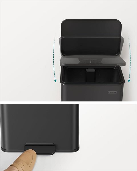 Rubbish Bin Houseland Waste bin with lid Jespra 40 l, black ...