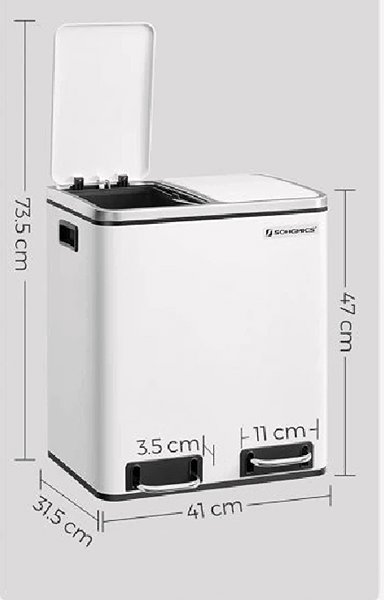 Rubbish Bin Houseland Waste bin Bins 30 l, white ...