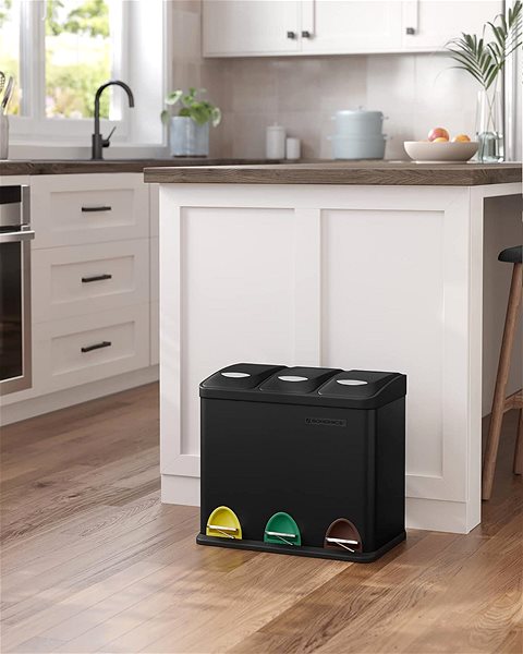 Rubbish Bin Houseland Rubbie waste bin, black ...
