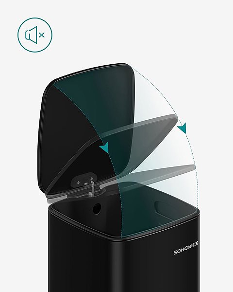 Rubbish Bin Songmics and Vasagle Amis 30 L waste bin, black ...