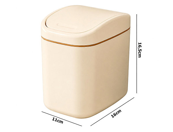 Rubbish Bin Verk 27674 Mini Waste Bin with Lid 2L, Beige ...
