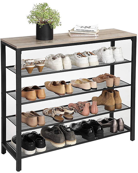 Shoe Rack VASAGLE Industrial shoe rack, 4 shelves, 100 × 30 × 92,5 cm ...