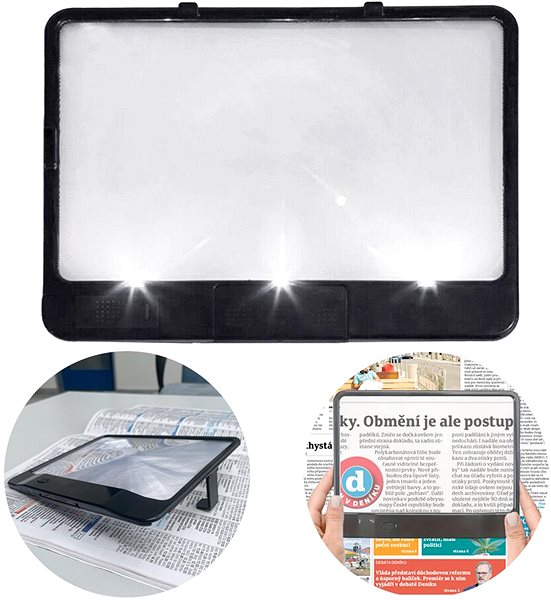 Lupa HomeLife Čtecí lupa s LED osvětlením PAGE BRIGHT ...