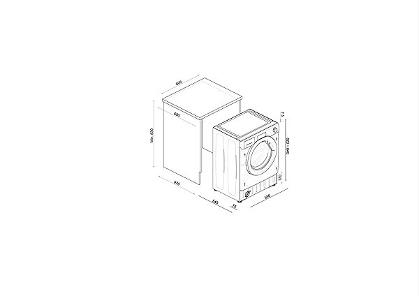 Built-In Washing Machine with Dryer HOOVER HBDO 485TAMCE/1-S H-WASH 300 PRO ...