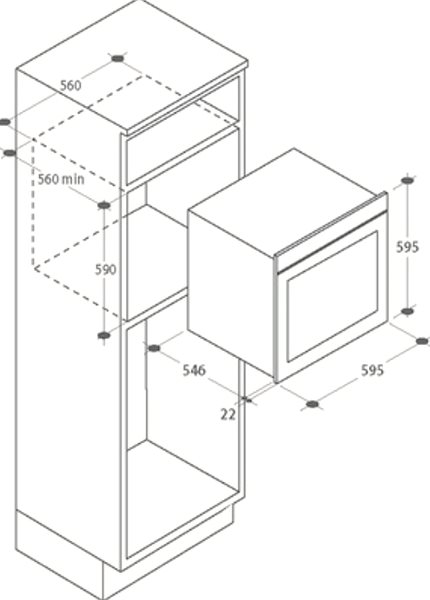 Built-in Oven HOOVER HOE3031IN WIFI Technical draft