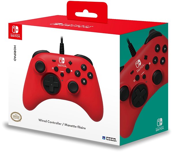 Gamepad HORIPAD Wired Controller Red - Nintendo Switch Packaging/box