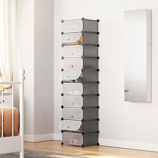 Shoe Rack Songmics LIU shoebox set grey ...