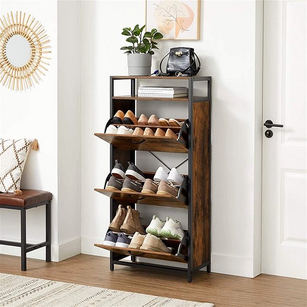 Shoe Rack Houseland Vasagle Eddie shoe rack, brown ...
