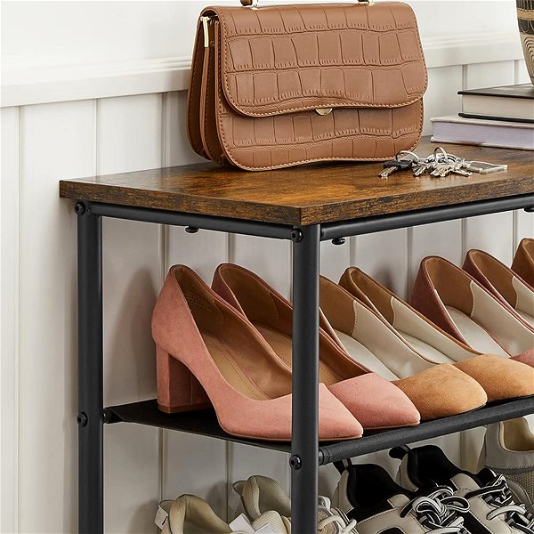Shoe Rack Houseland Vasagle Slima, brown / black ...