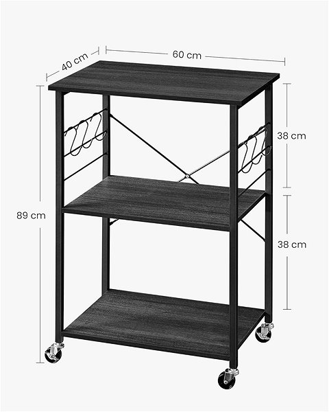 Shelving Unit Houseland Kitchen shelf VISCO black ...