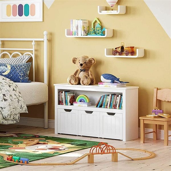 Shelf Houseland Children's toy shelf Vasagle PAMPULO white ...