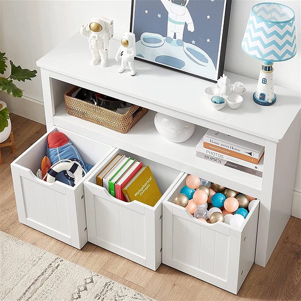 Shelf Houseland Children's toy shelf Vasagle PAMPULO white ...