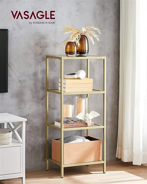 Shelving Unit Songmics Vasagle Varma shelving unit gold ...