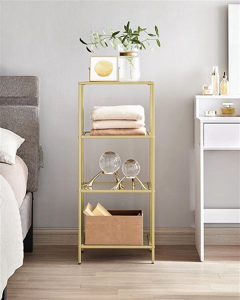 Shelving Unit Songmics Vasagle Varma shelving unit gold ...