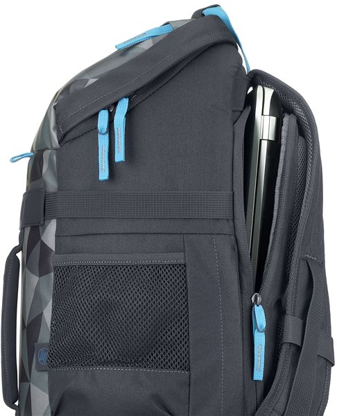 Batoh na notebook HP 15,6 Odyssey Sport Backpack Facets Grey Bočný pohľad