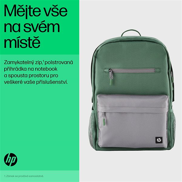 Laptop hátizsák HP Campus Green Backpack 15.6