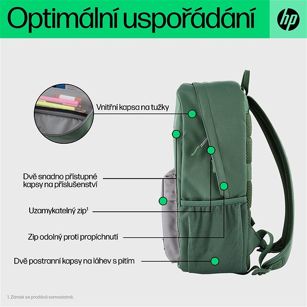 Laptop hátizsák HP Campus Green Backpack 15.6