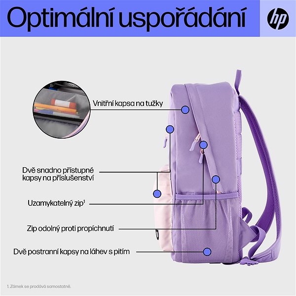 Laptop hátizsák HP Campus Lavender Backpack 15.6