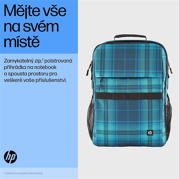Batoh na notebook HP Campus XL Tartan plaid Backpack 16.1
