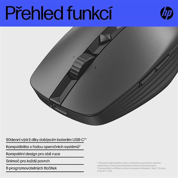 Egér HP 715 Rechargeable Multi-Device Bluetooth Mouse ...