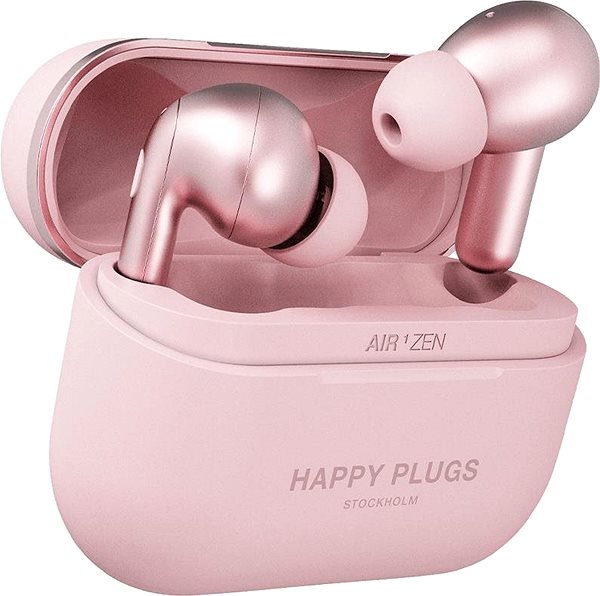 Wireless Headphones Happy Plugs Air 1 Zen Pink Gold Lateral view