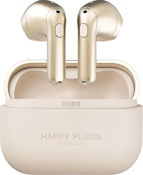Wireless Headphones Happy Plugs Hope Gold Screen