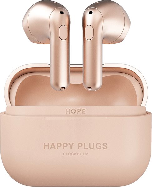 Wireless Headphones Happy Plugs Hope Rose Gold Screen
