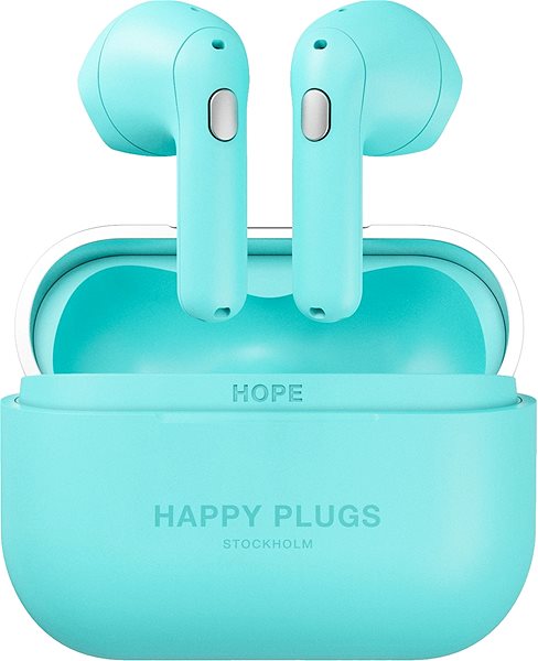 Wireless Headphones Happy Plugs Hope Turquoise Screen