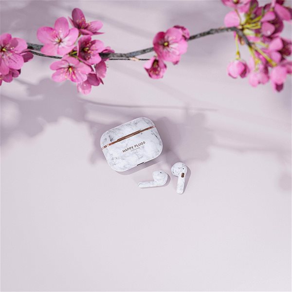 Wireless Headphones Happy Plugs Hope White Marble Lifestyle