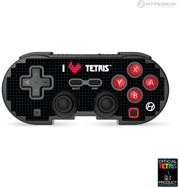 Gamepad Hyperkin Pixel Art Tetris Bluetooth Controller for Nintendo Switch/PC/Mac/Android (Heart Drop) ...