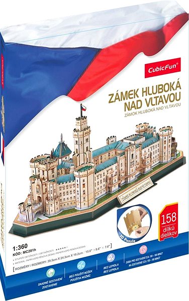3D puzzle CUBICFUN 3D puzzle Zámek Hluboká 158 dílků ...