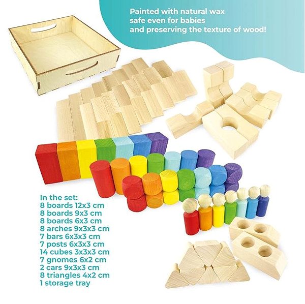 Wooden blocks Ulanik Large wooden playing set Magic castle .